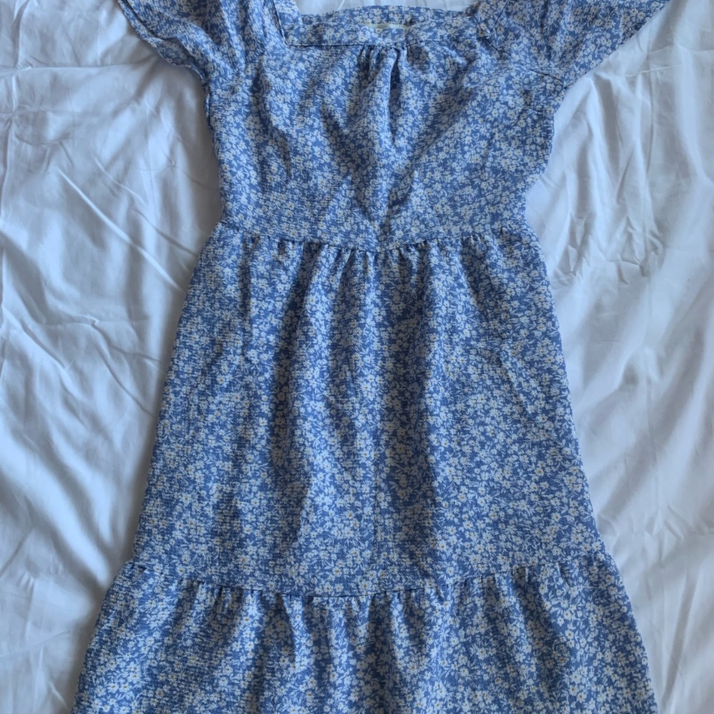 Monteau Blue and White Floral Dress